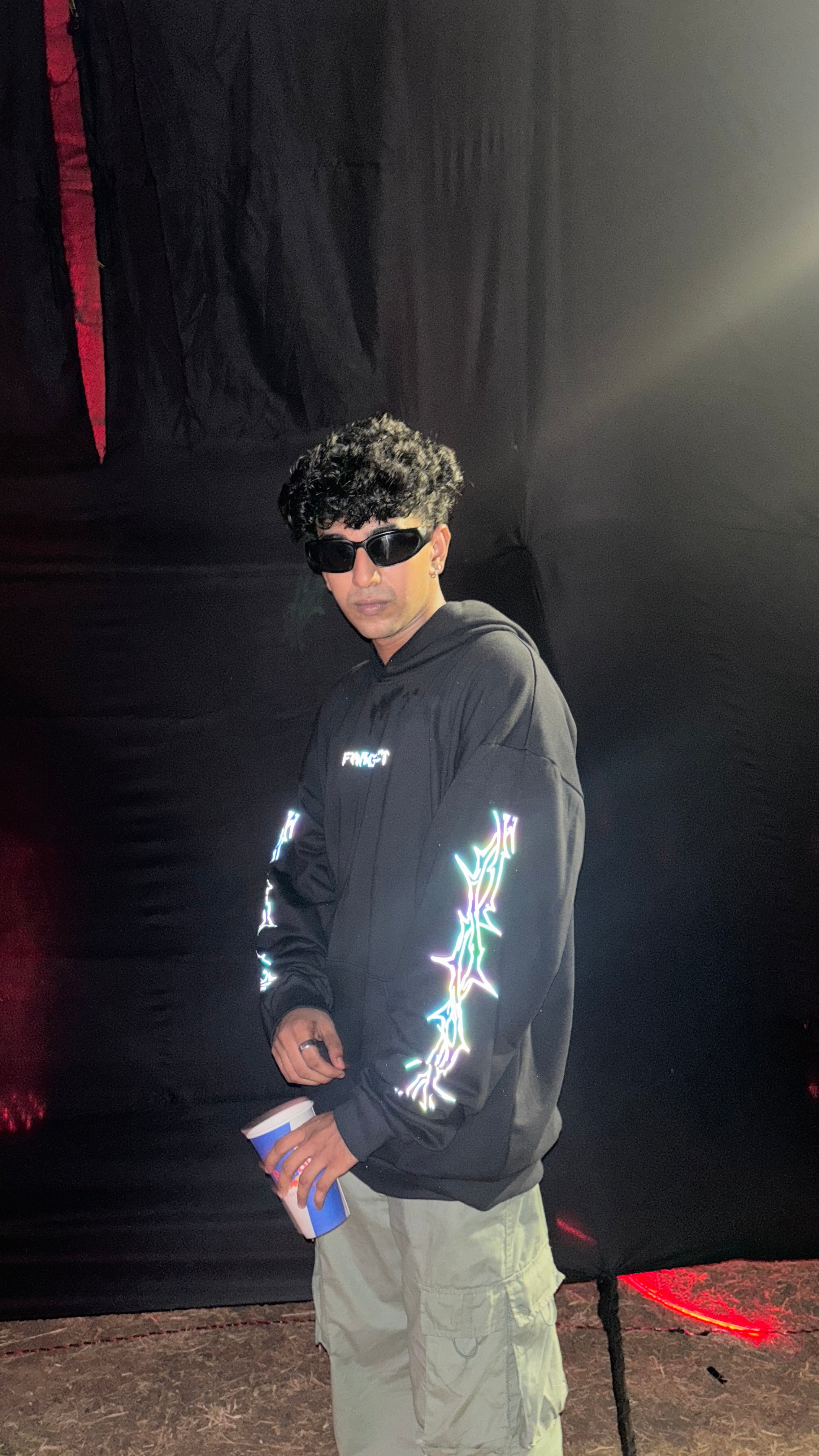 Gothic Wings Rainbow Reflective Hoodie