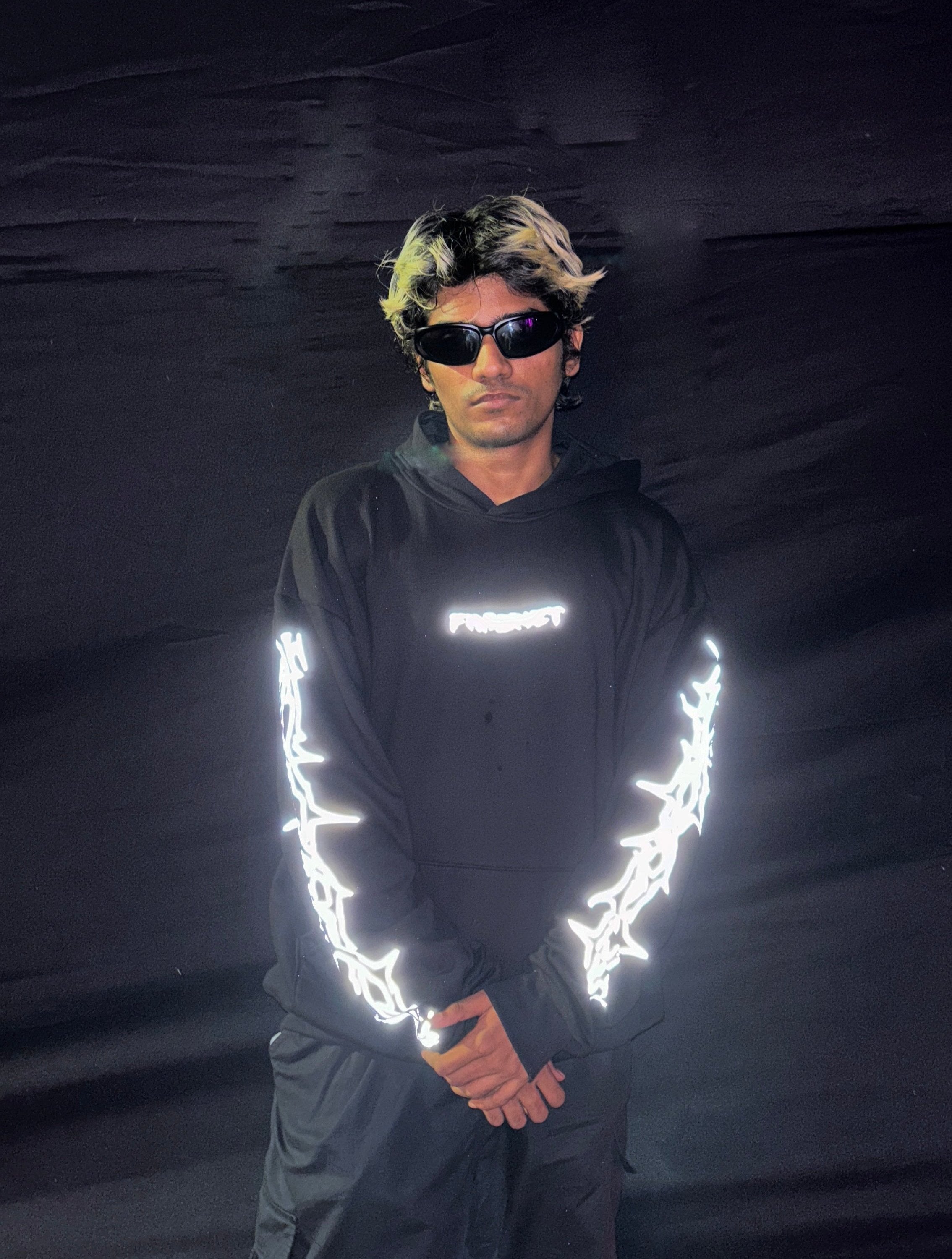 Gothic Wings Silver Reflective Hoodie