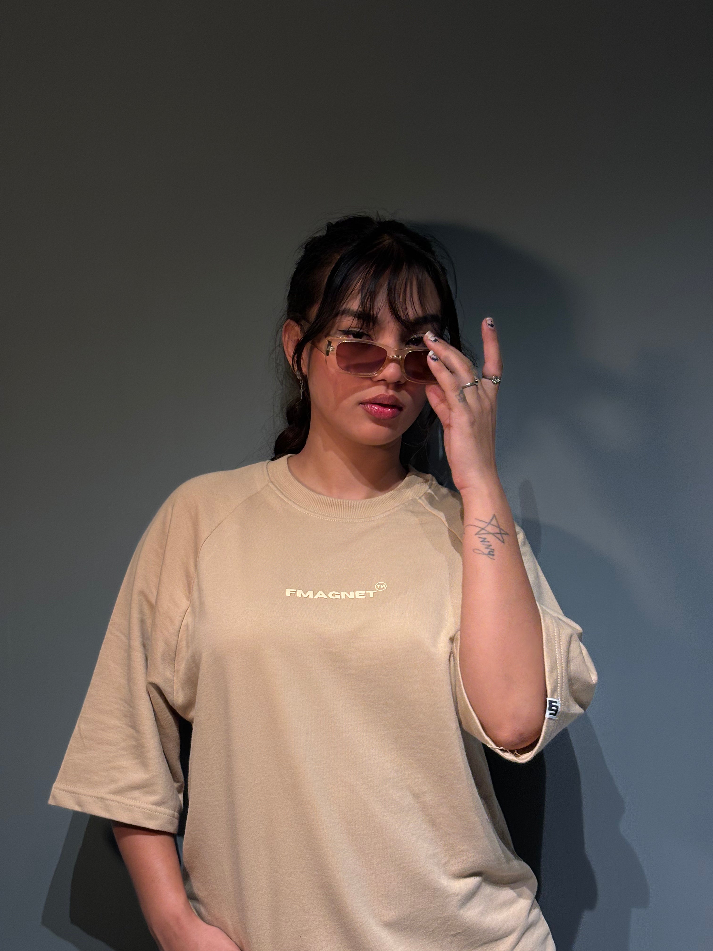 Sand Essential Heavyweight Oversized T-Shirt