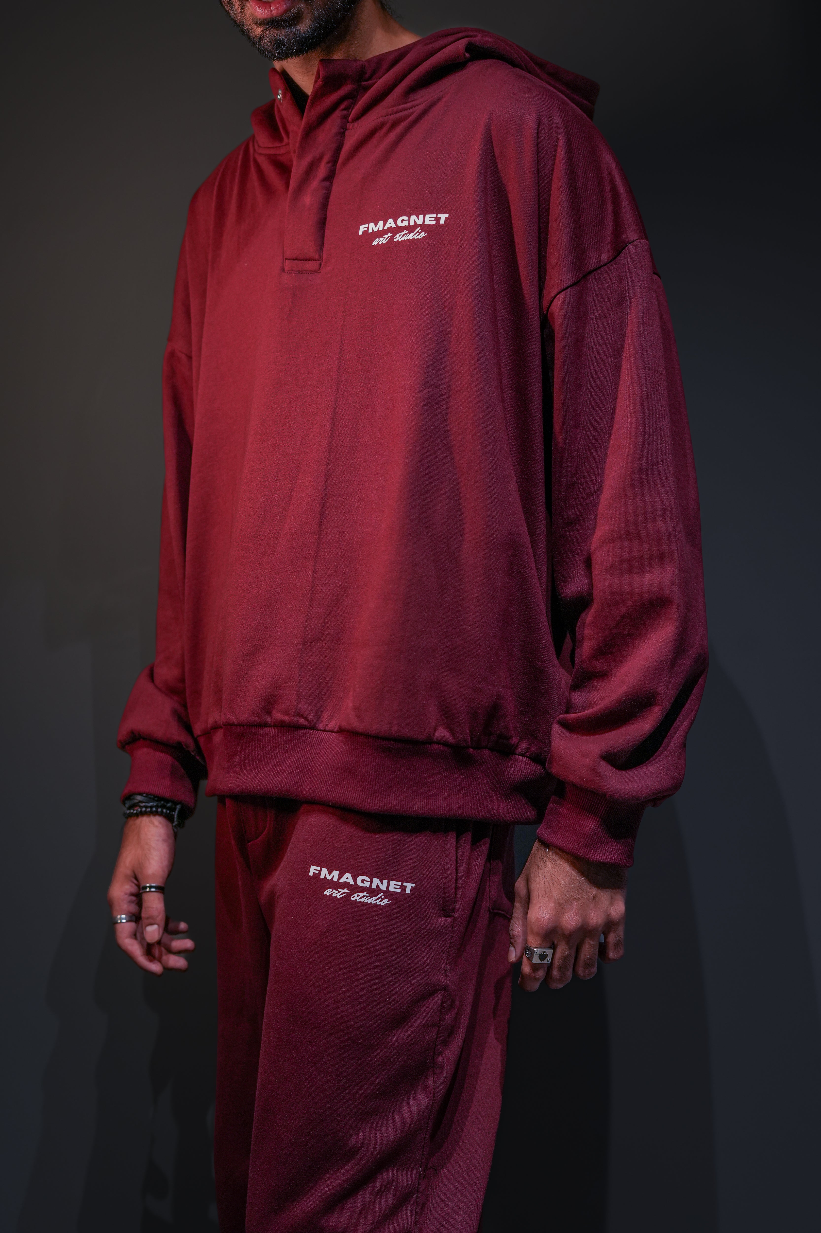 Triple Snap Sweatpants - Merlot