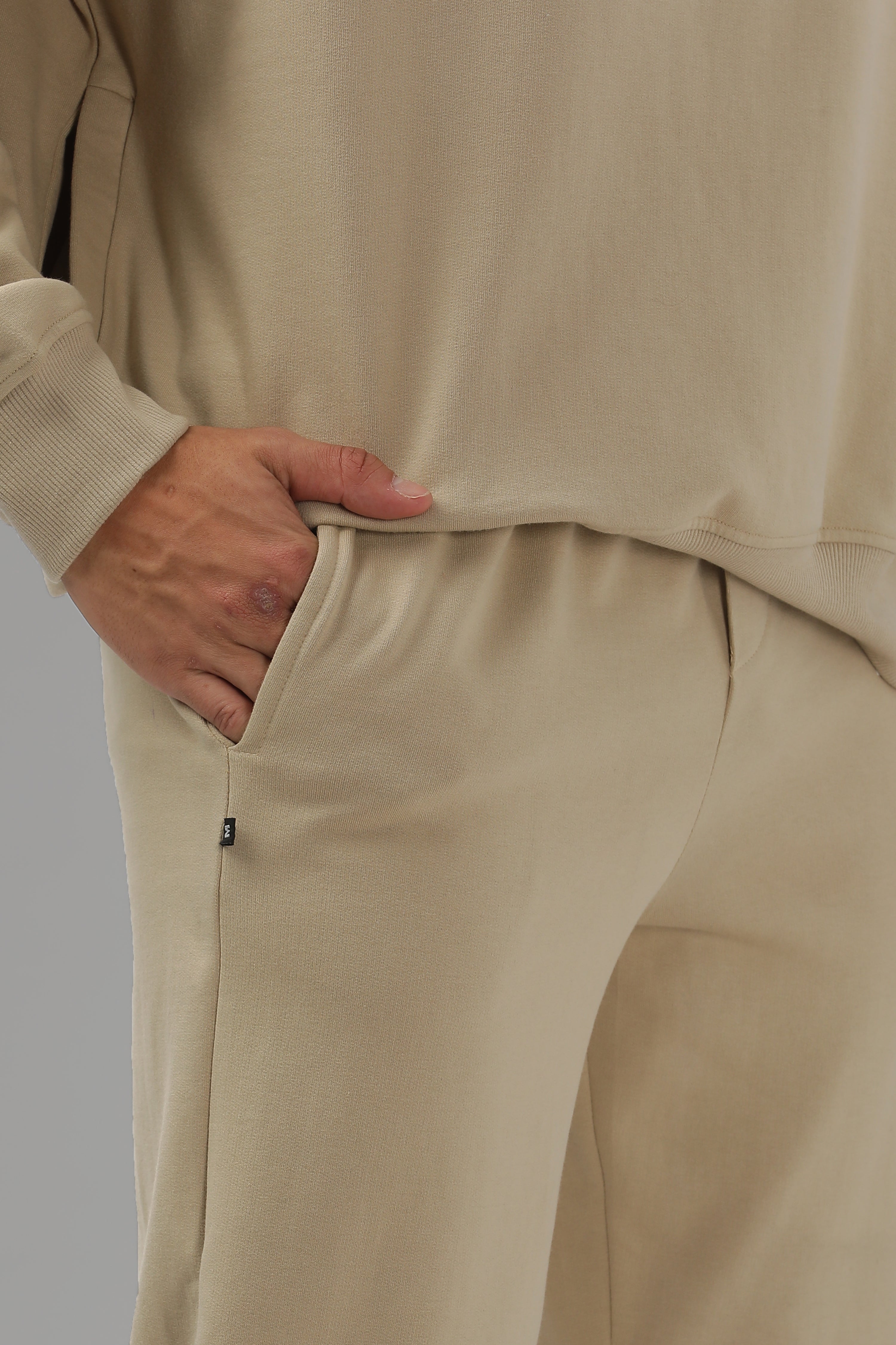 Triple Snap Sweatpants - Beige