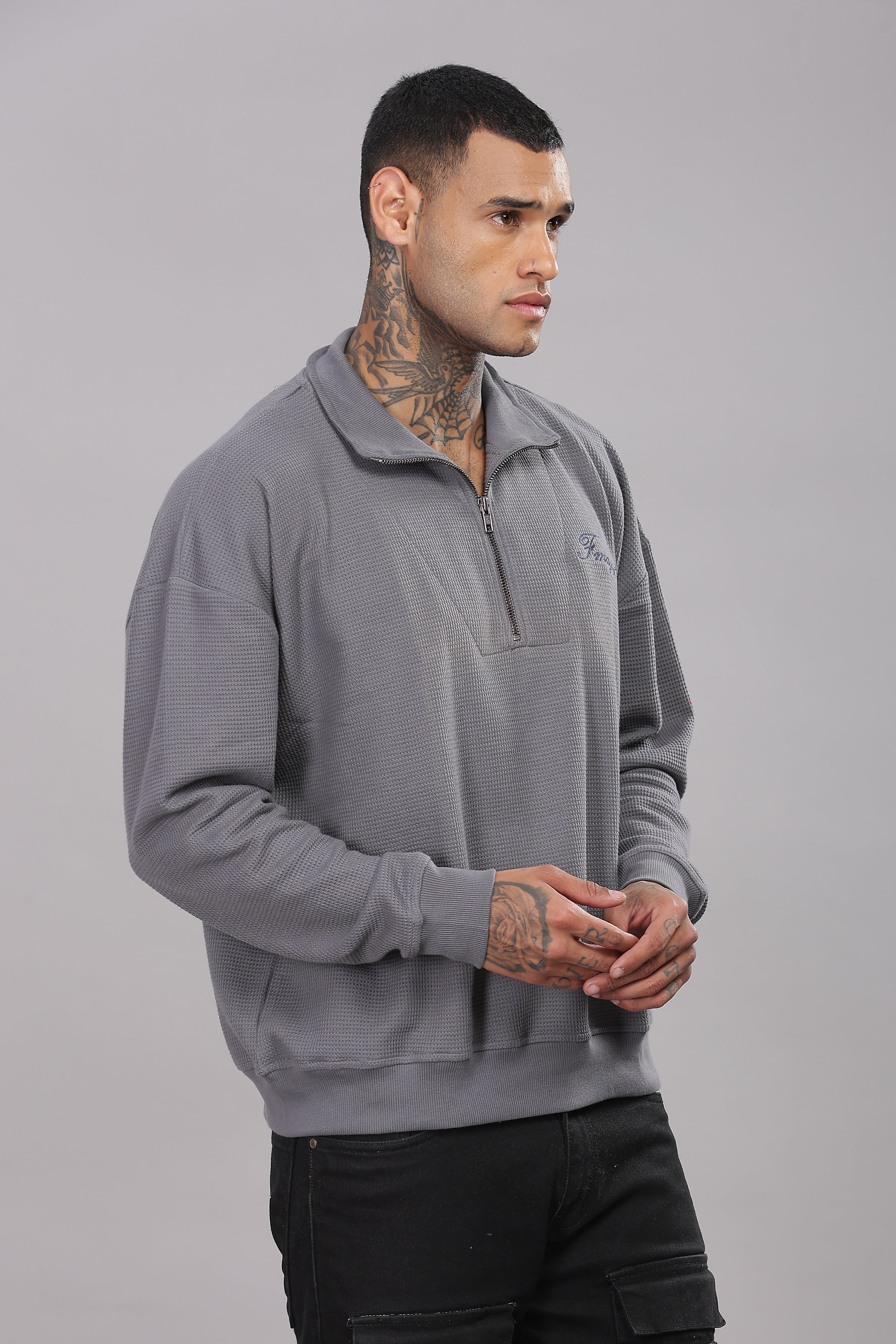 Grey Half Zip Jumper