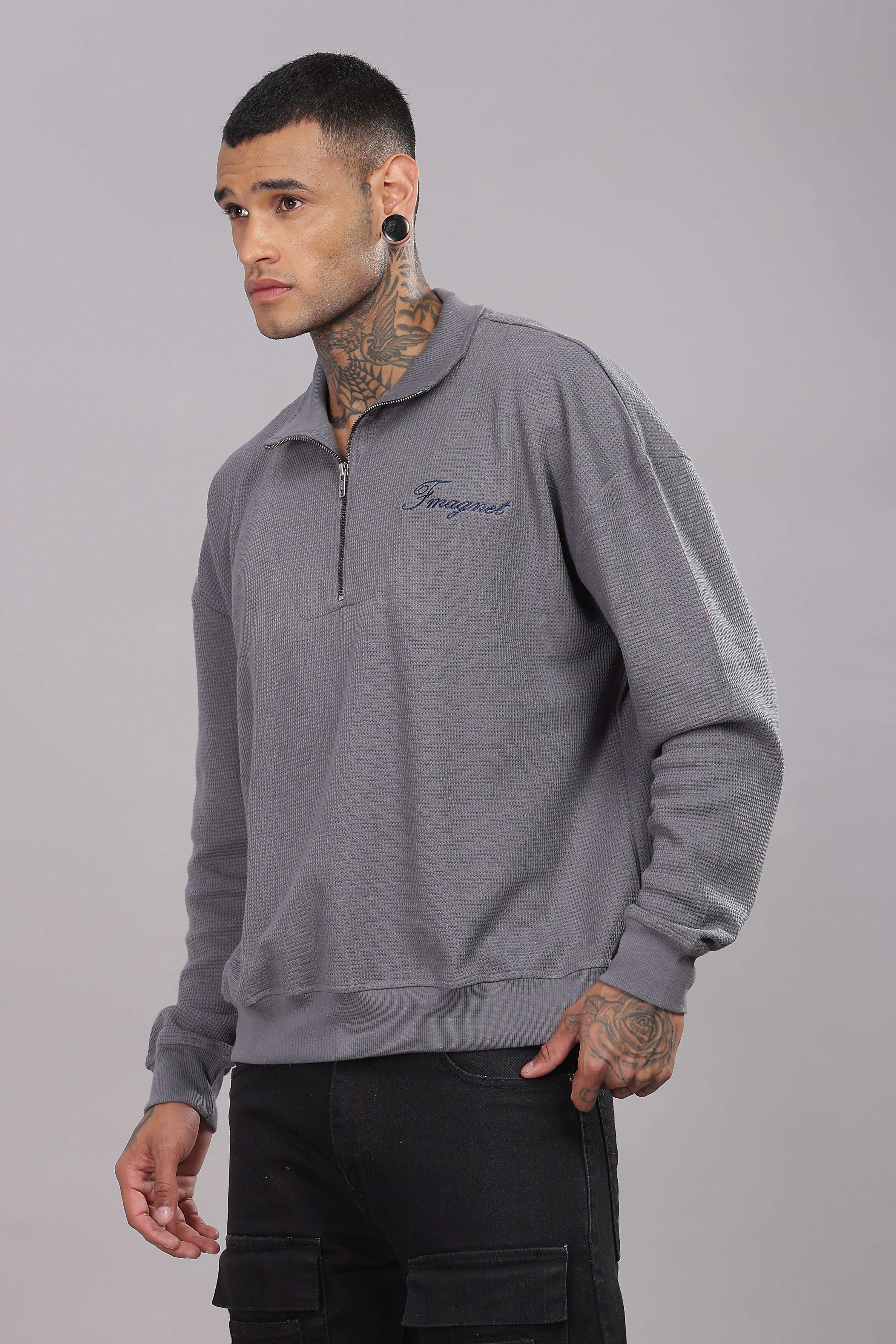 Grey Half Zip Jumper