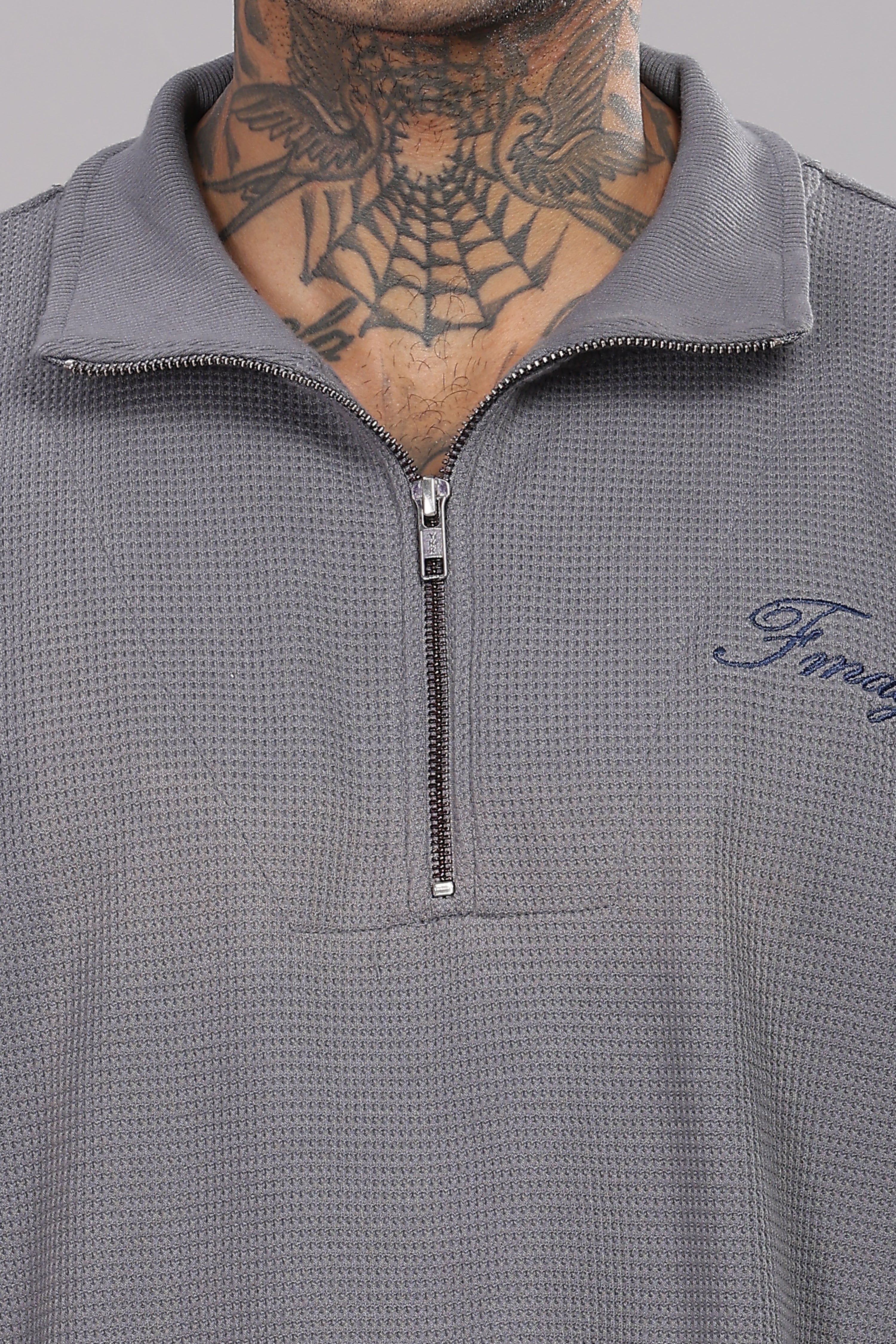 Grey Half Zip Jumper