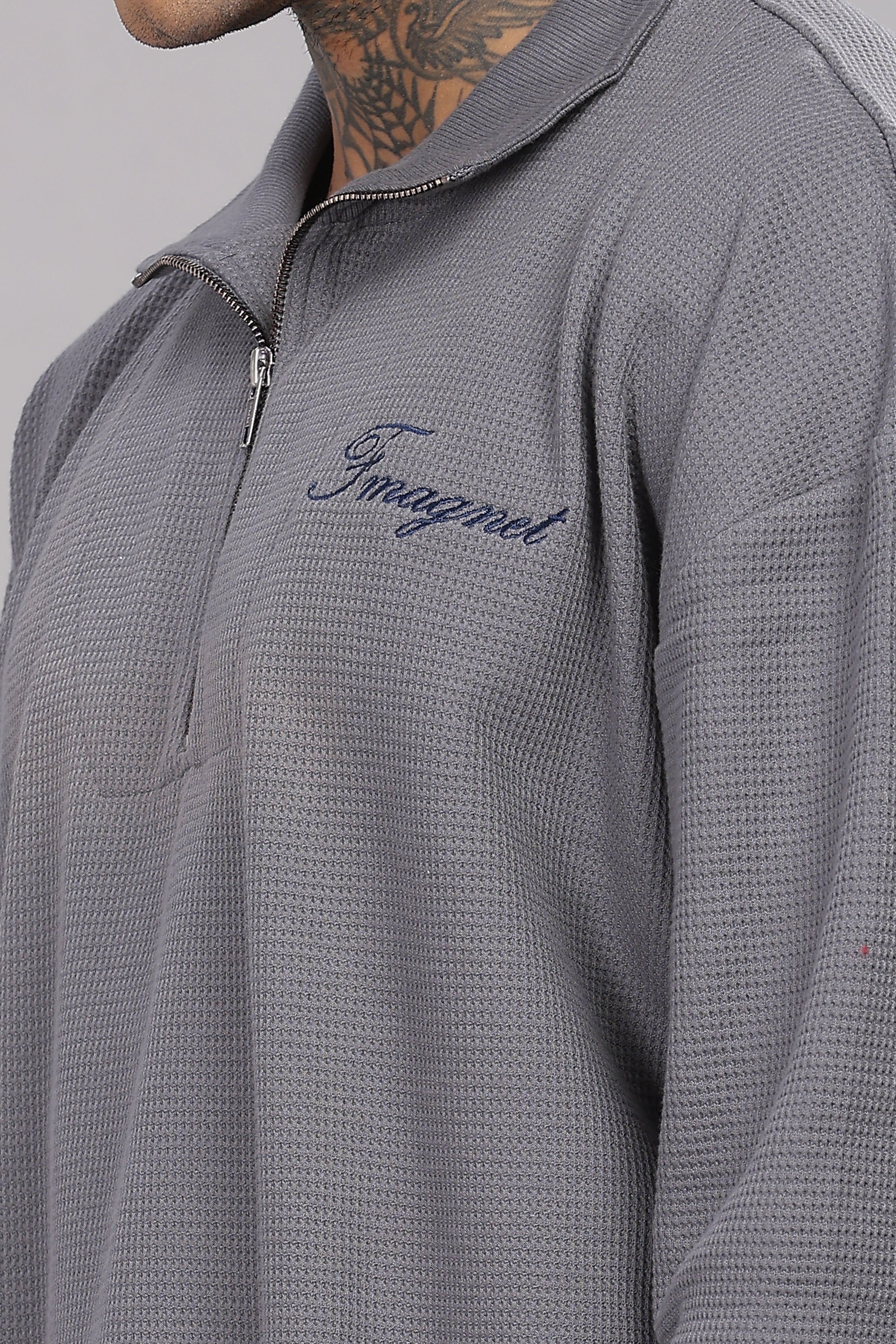 Grey Half Zip Jumper