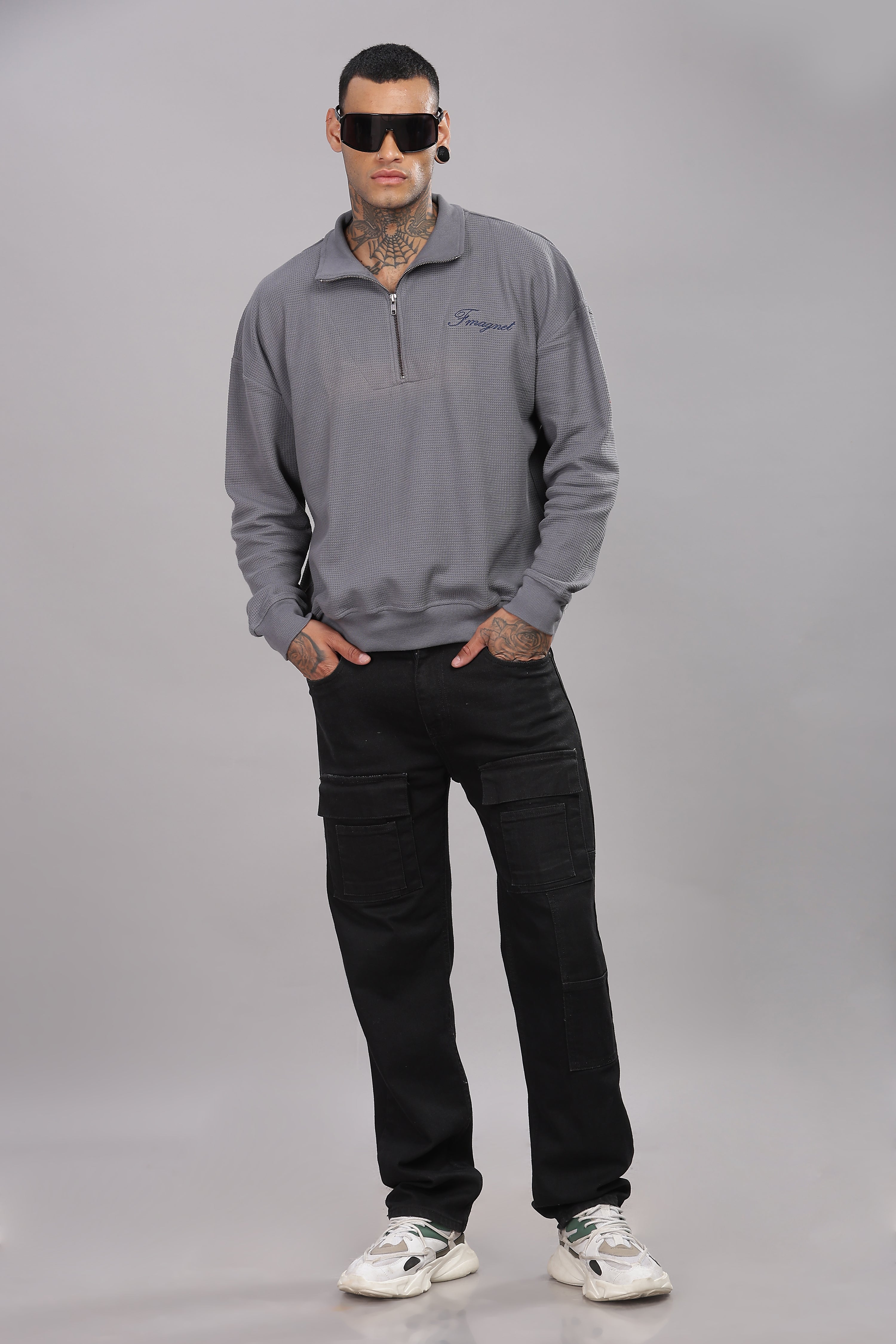 Grey Half Zip Jumper