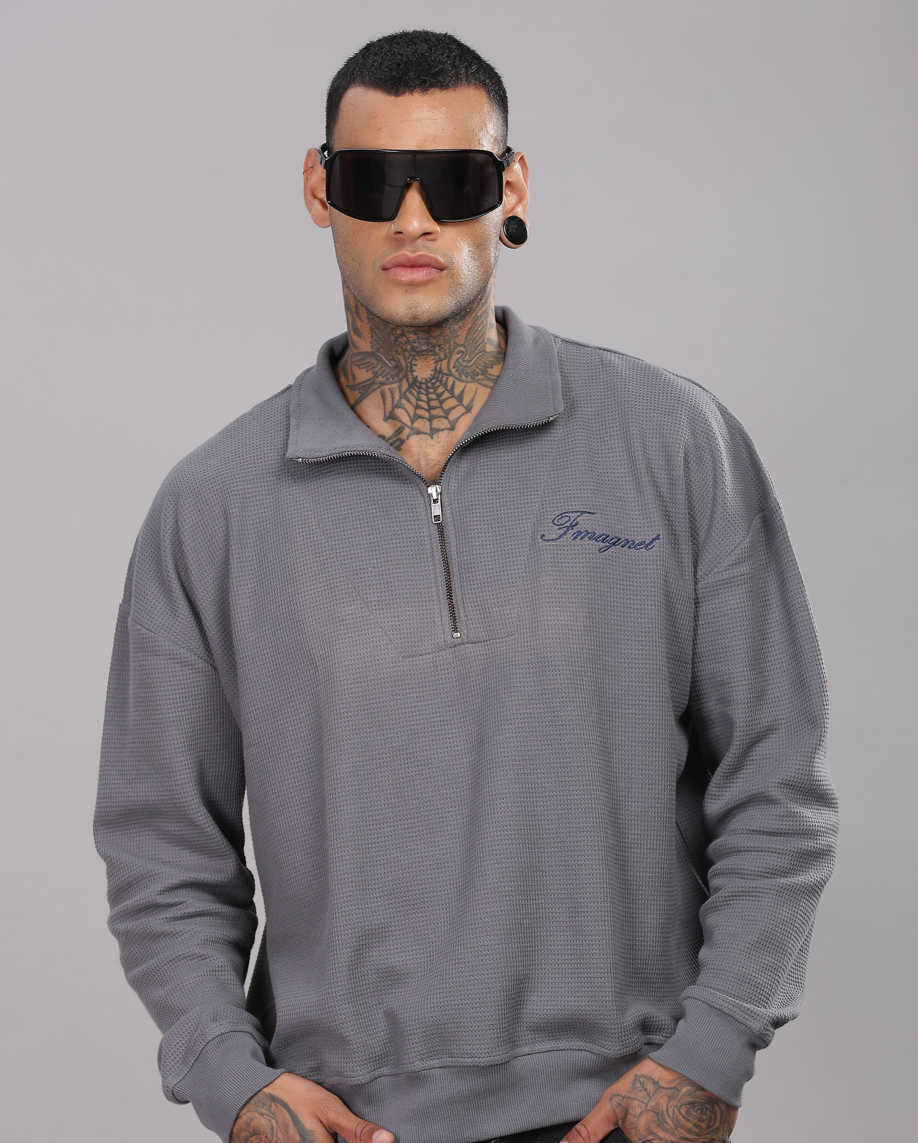 Grey Half Zip Jumper