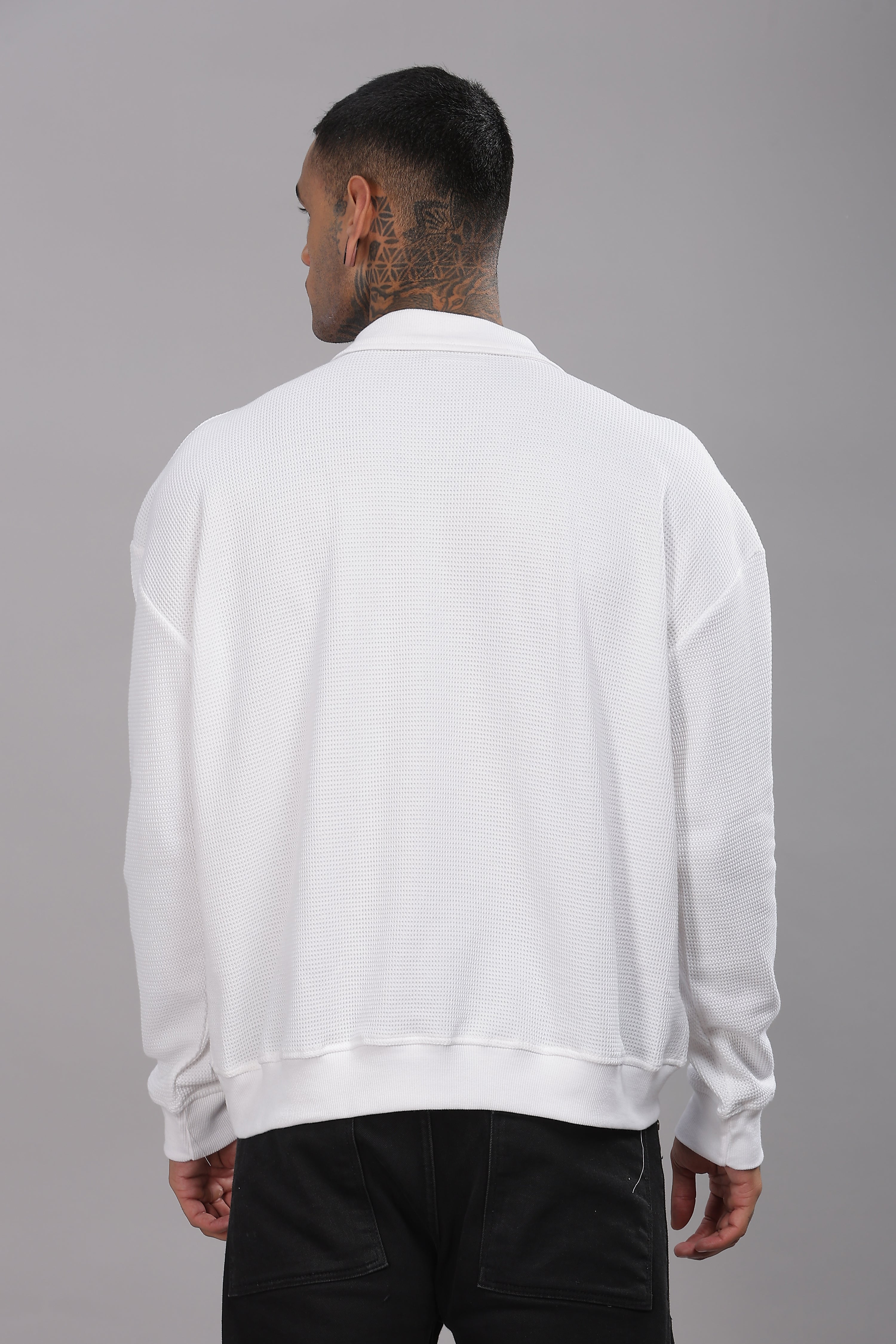 White Half Zip Jumper