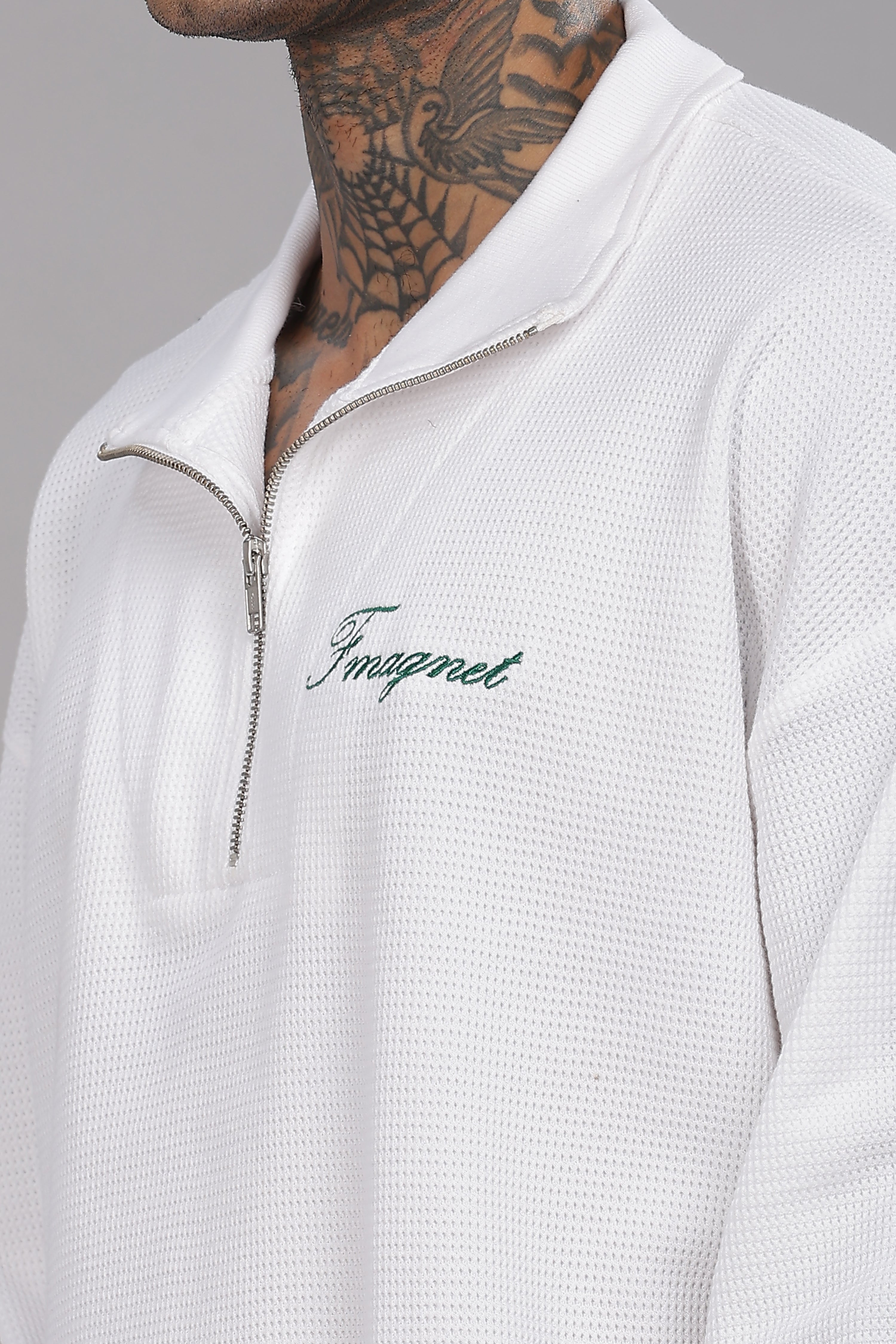 White Half Zip Jumper