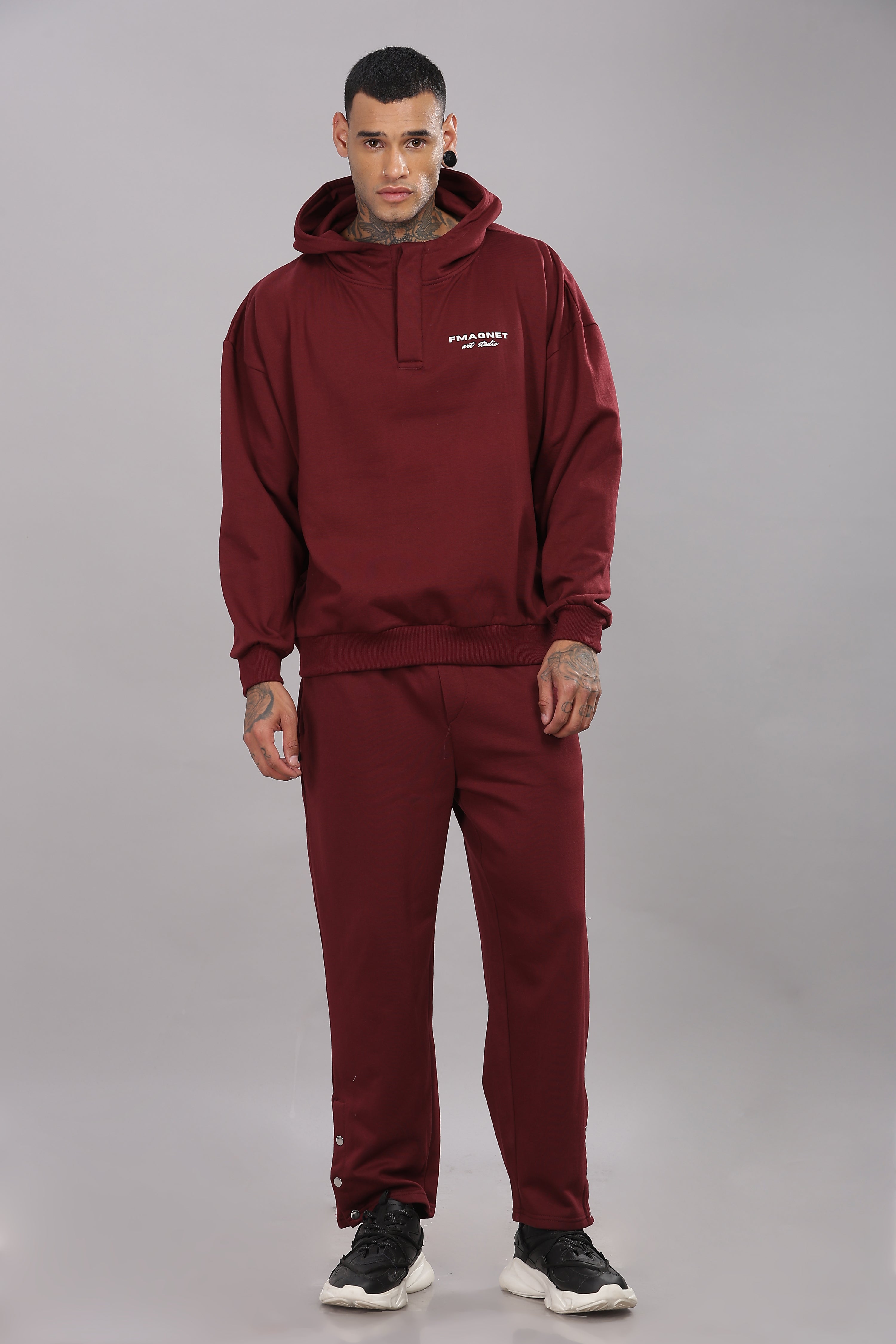 Triple Snap Sweatpants - Merlot