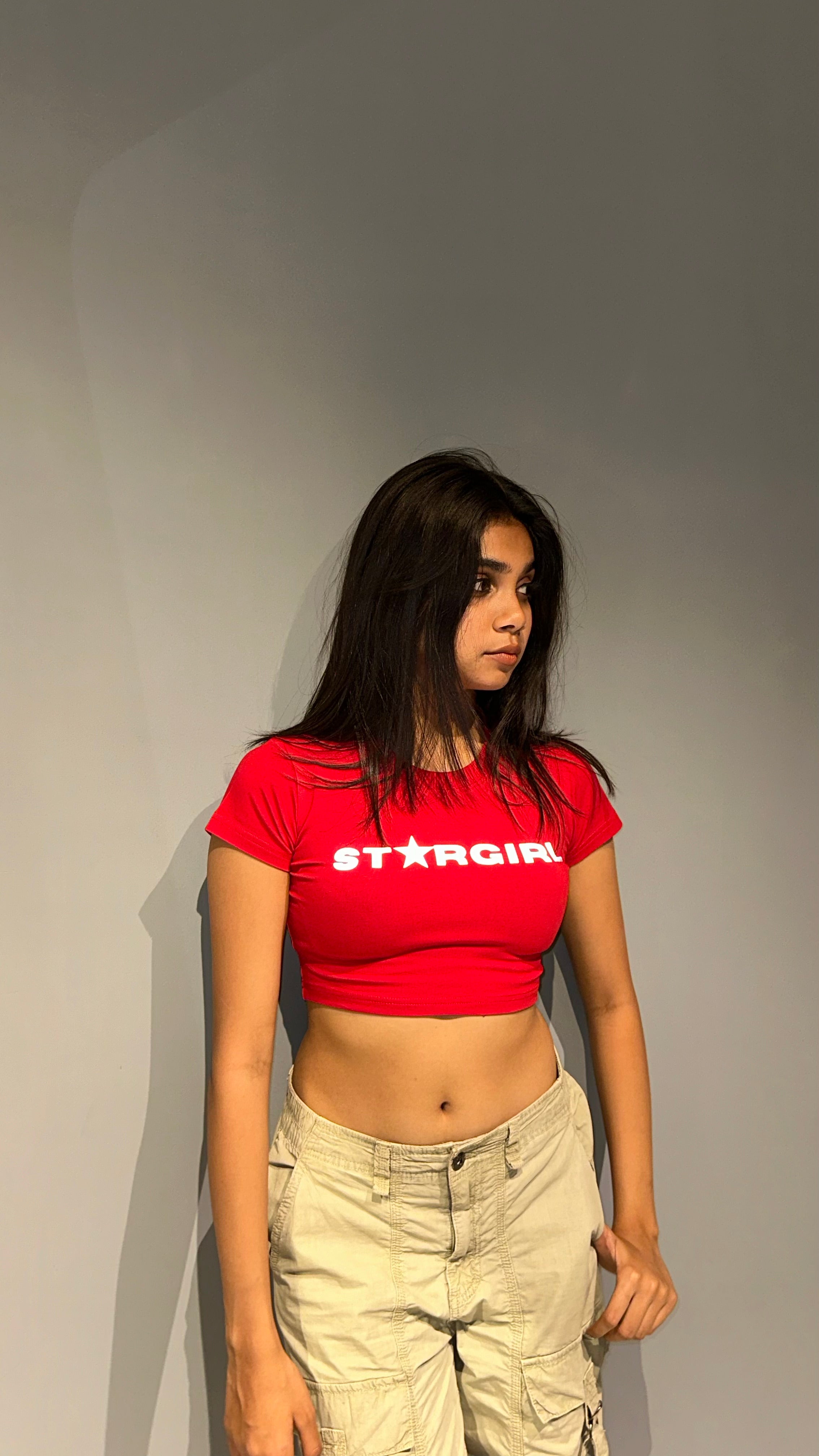 Star Girl Reflective Crop Baby Tee