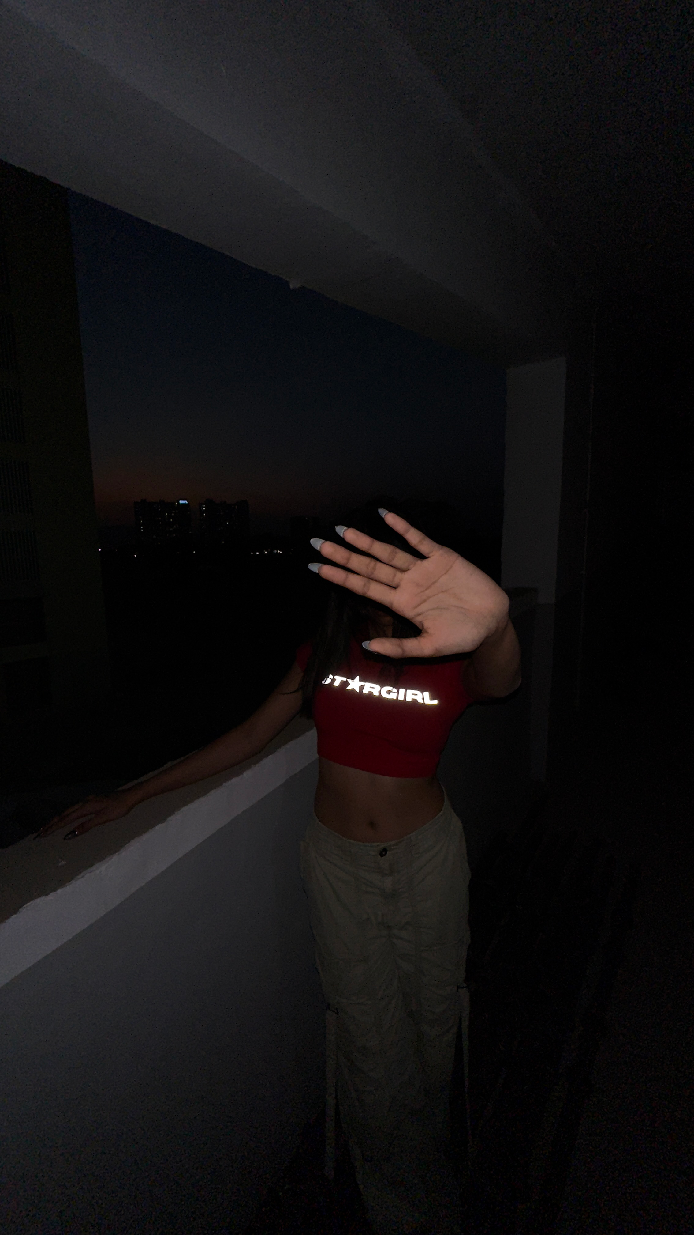 Star Girl Reflective Crop Baby Tee