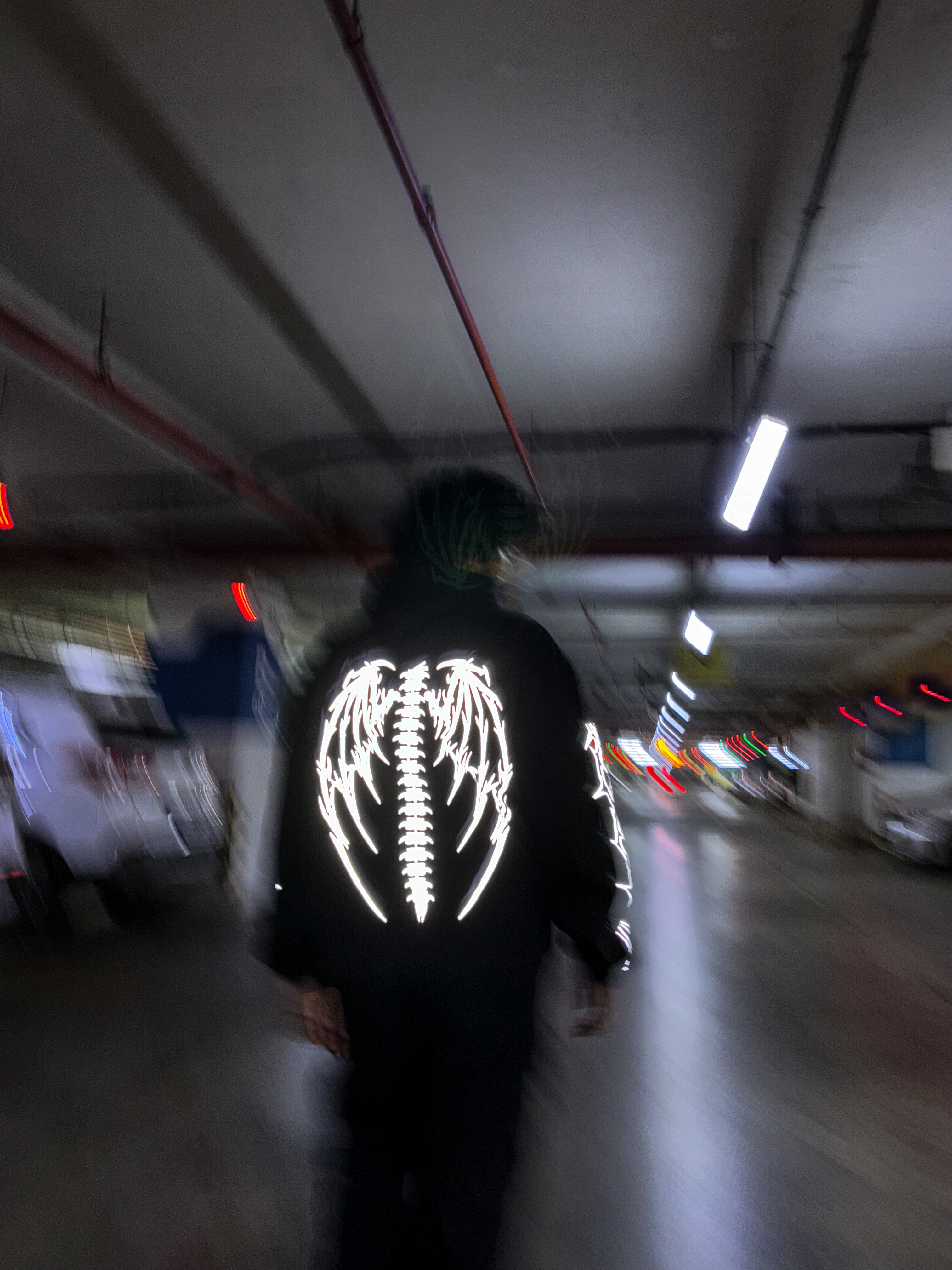 Gothic Wings Silver Reflective Hoodie