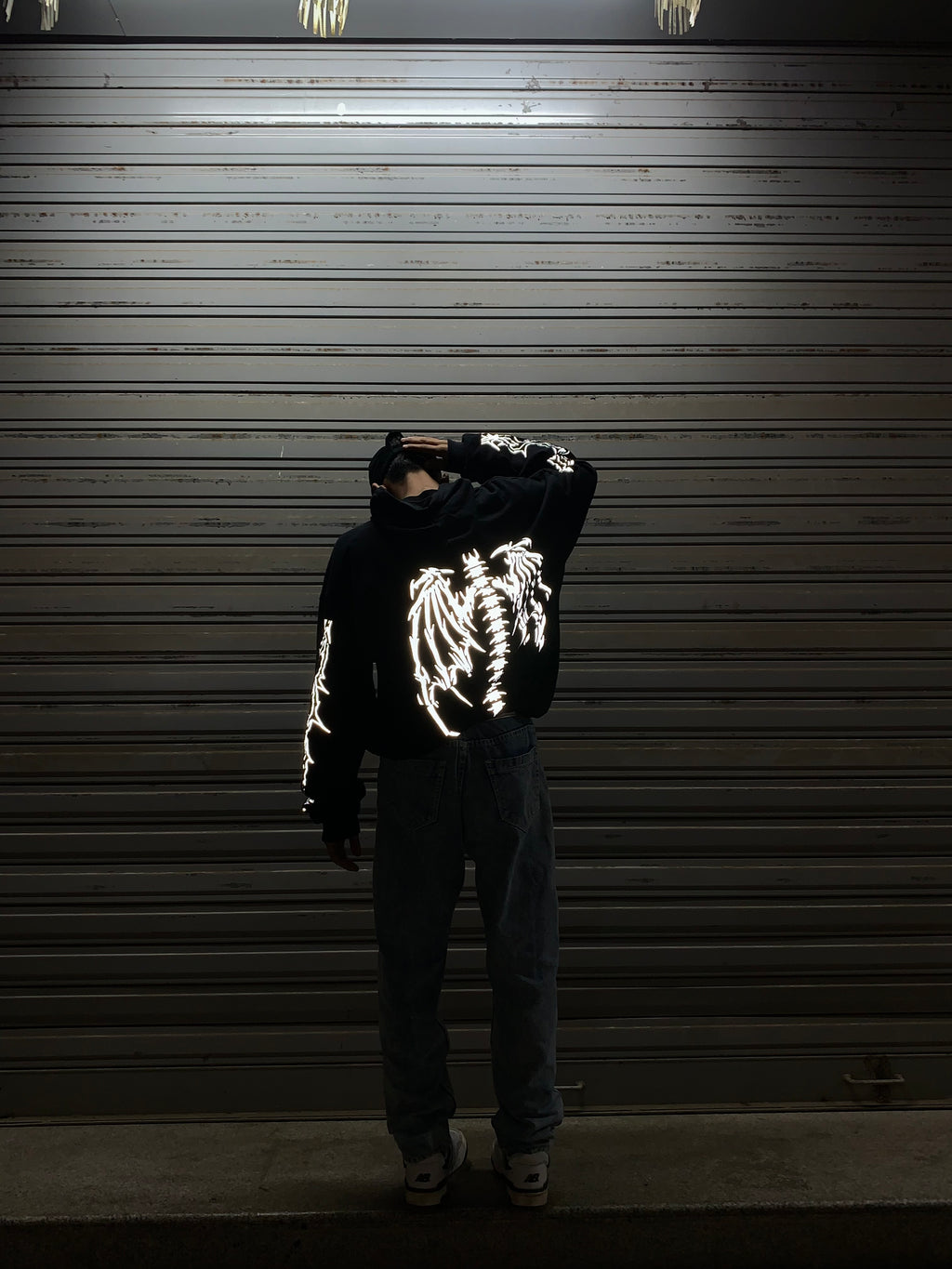 Gothic Wings Silver Reflective Hoodie