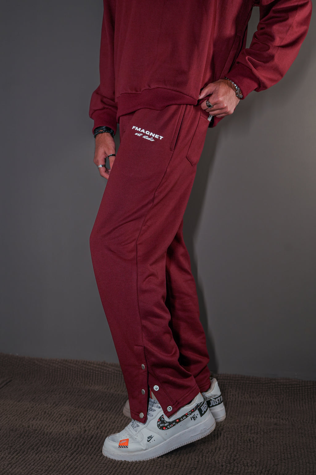 Triple Snap Sweatpants - Merlot